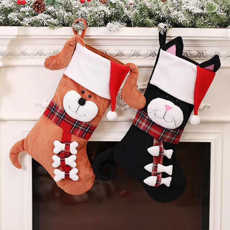 Christmas Stocking Hanging - Chaussettes de Noël 3D en peluche
