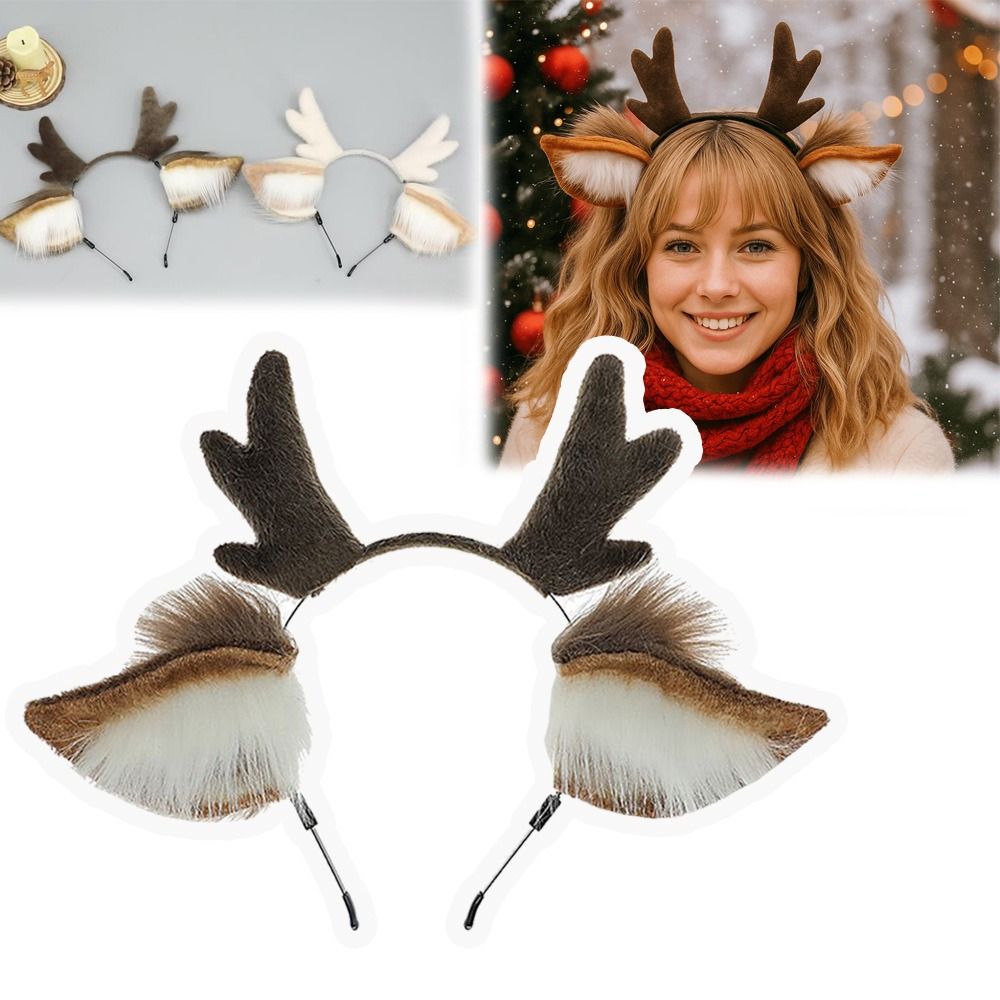 Reindeer Antlers Headband - Serre-tête unisexe avec oreilles de cerf