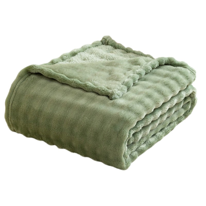 Christmas Throw Blanket - Couverture polaire à bulles vert sauge