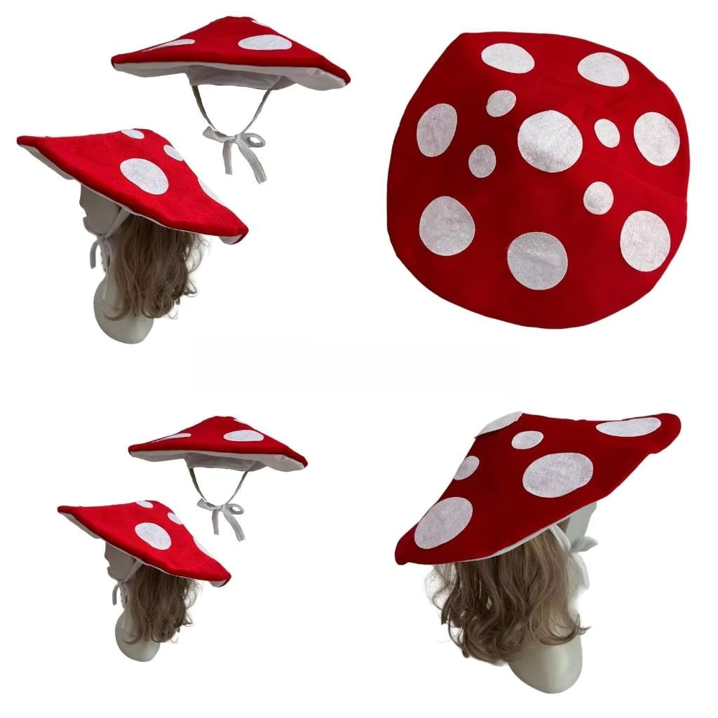 Santa Hat Plush - Chapeau champignon pour déguisement d'Halloween, idéal