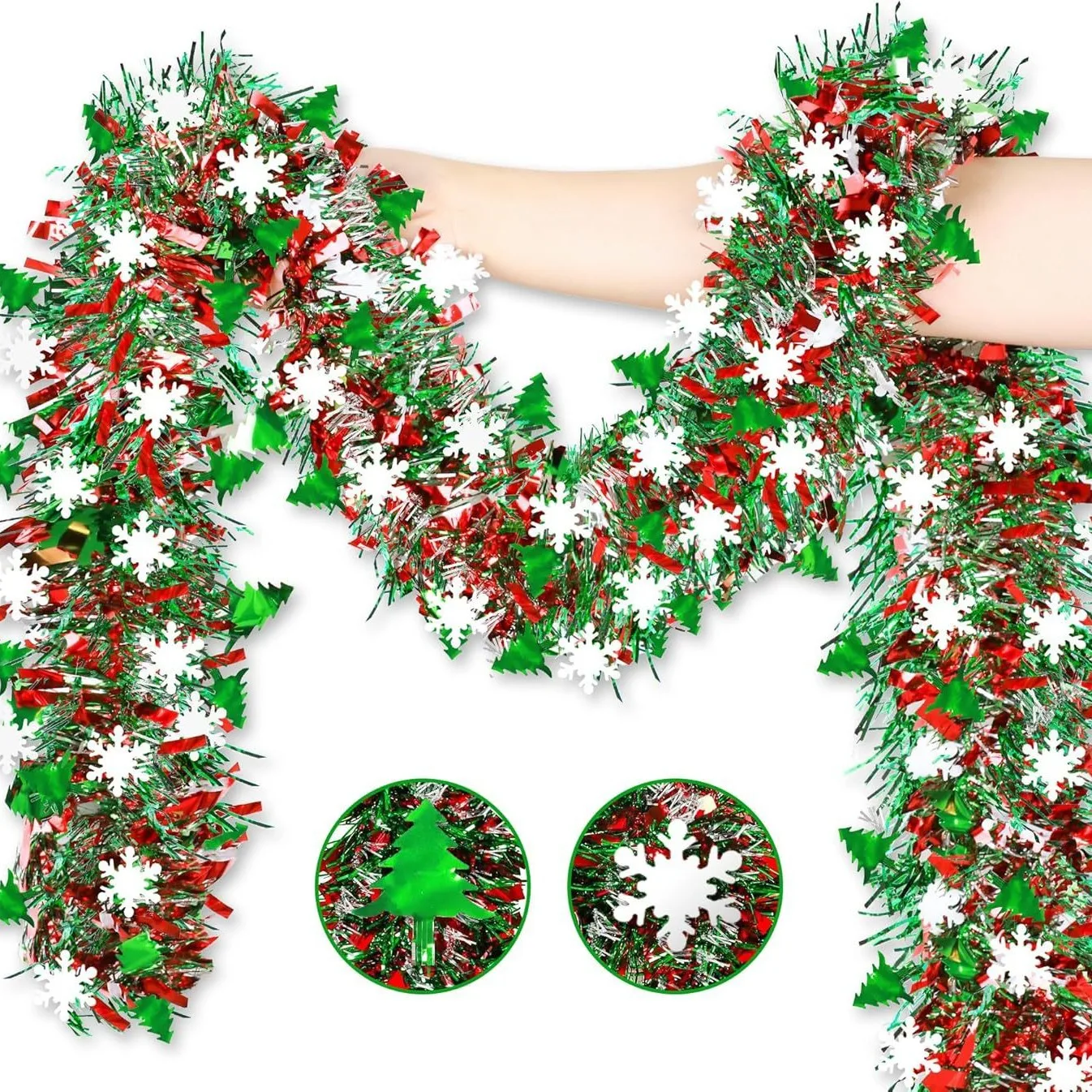 Tinsel Garland Decoration - Guirlande de guirlandes de flocon de