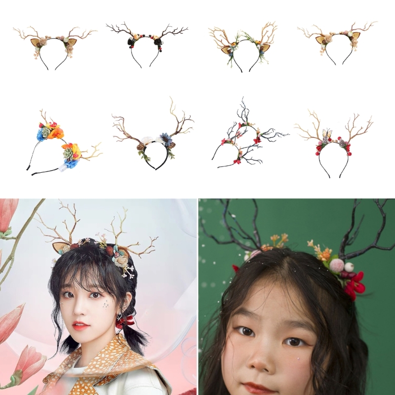Reindeer Antlers Headband - Cerceau cheveux en forme bois renne,