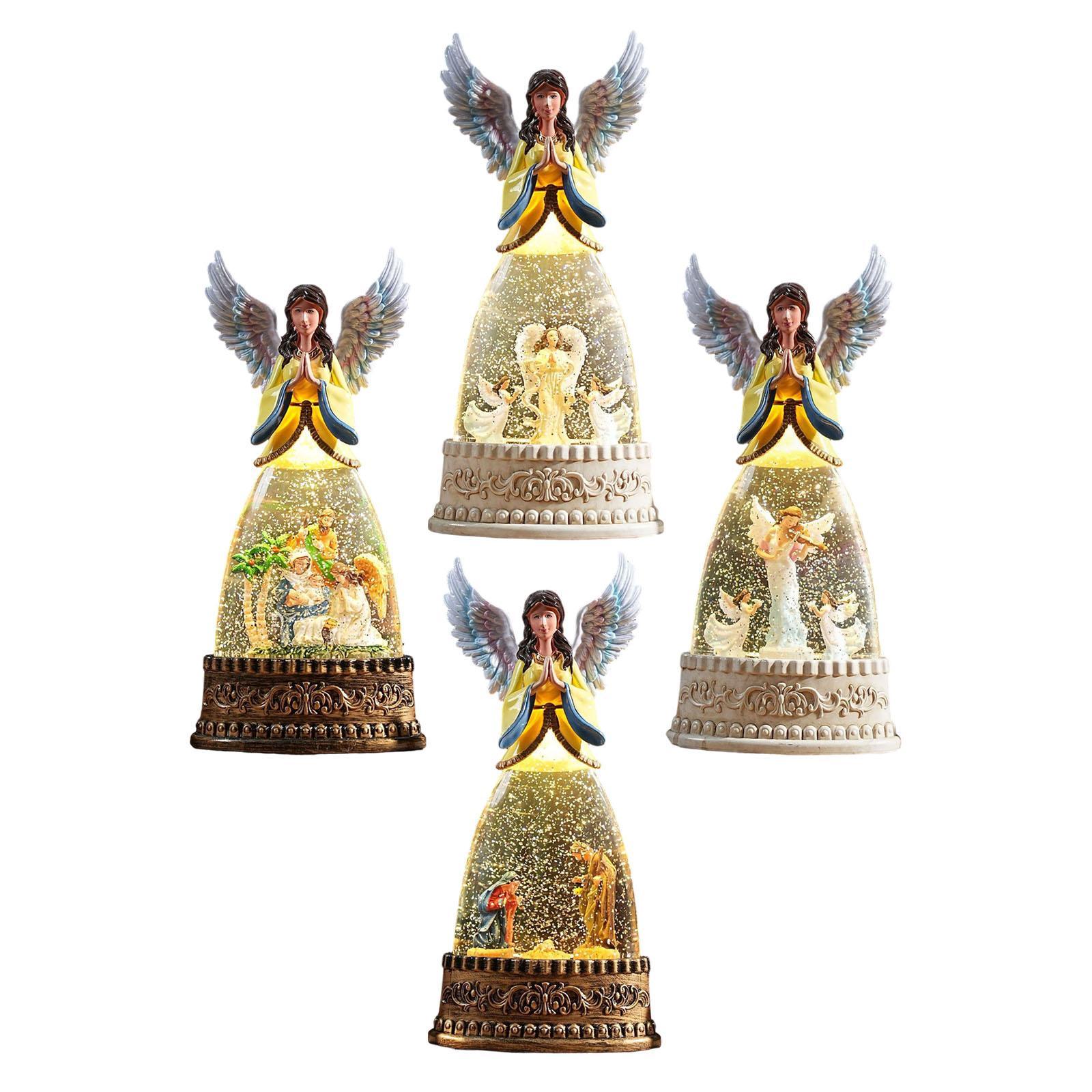 Snow Globe Musical - Figurine d'ange éclairée, boule de neige,