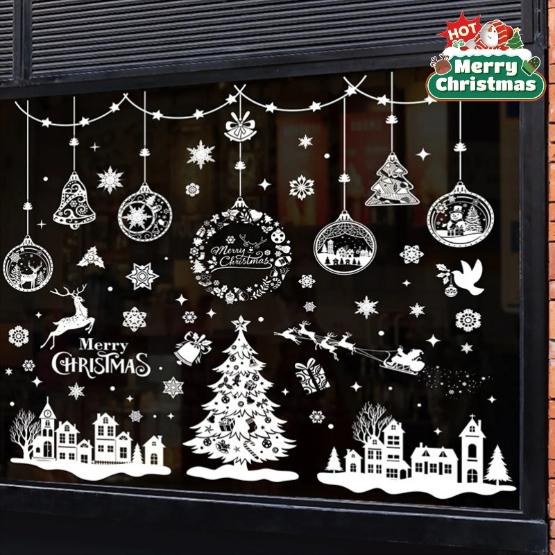 Snowflake Window Decal - 9 feuilles de 243 autocollants statiques