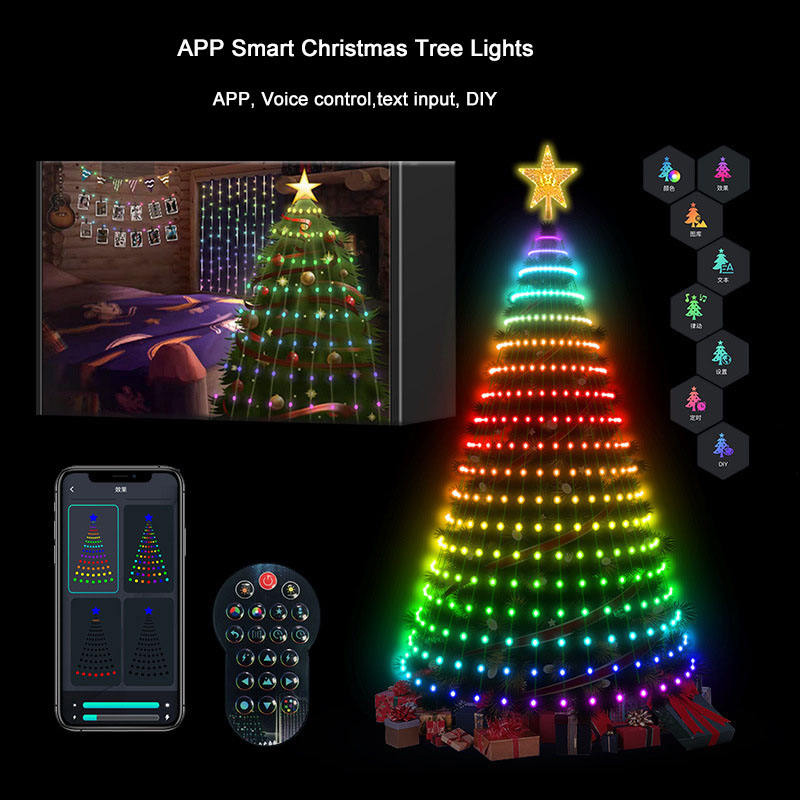 Star Tree Topper - 7FT 400LED s lumières d'arbre de