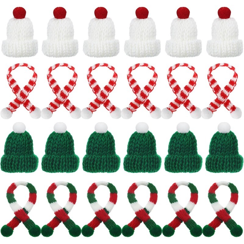 Santa Hat Plush - 5/10 pièces décoration de noël Mini