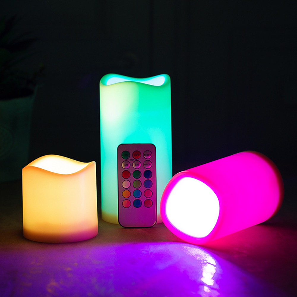 Holiday Candle Set - Lot de 3 bougies LED sans