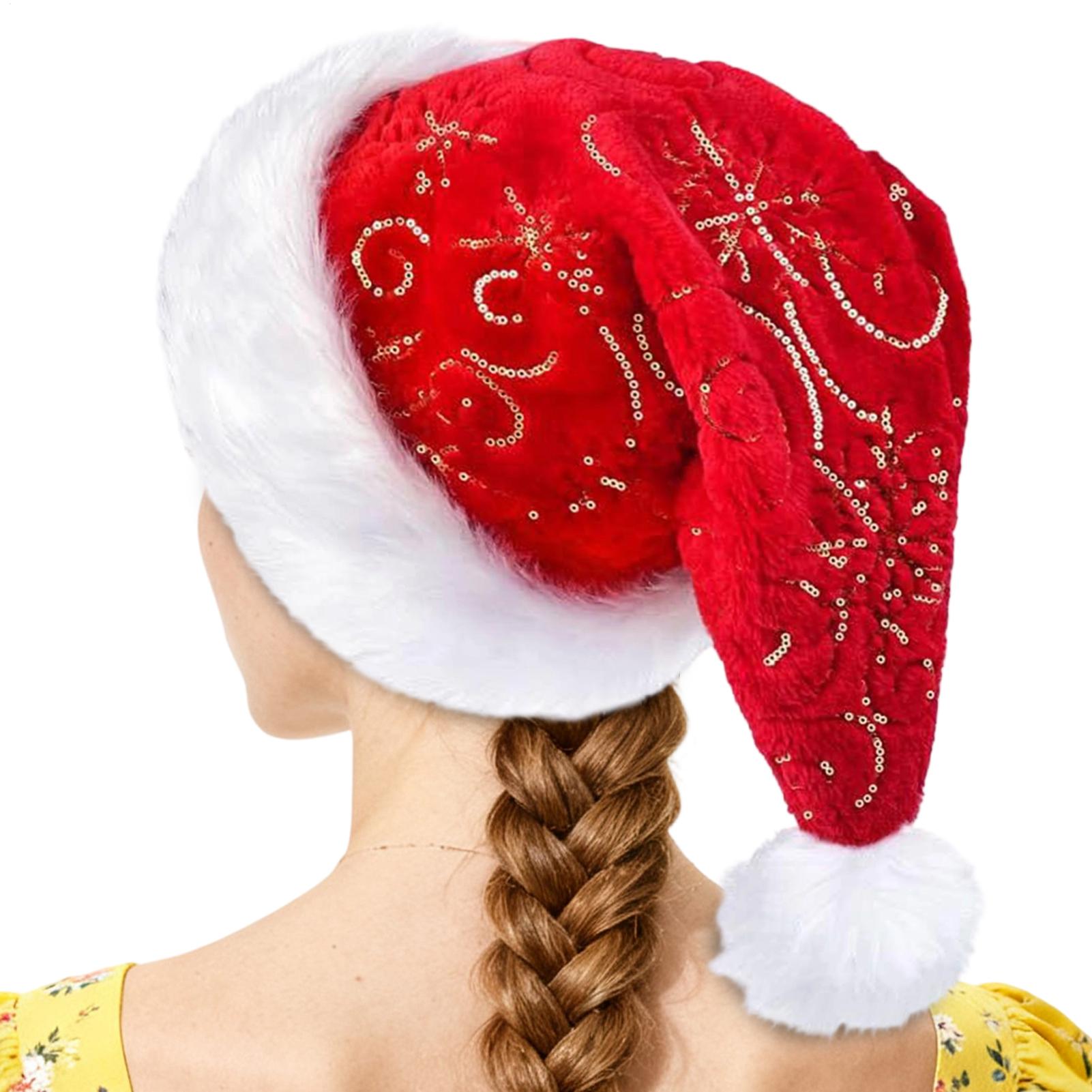 Santa Hat Plush - Chapeau de noël en peluche, couvre-chef