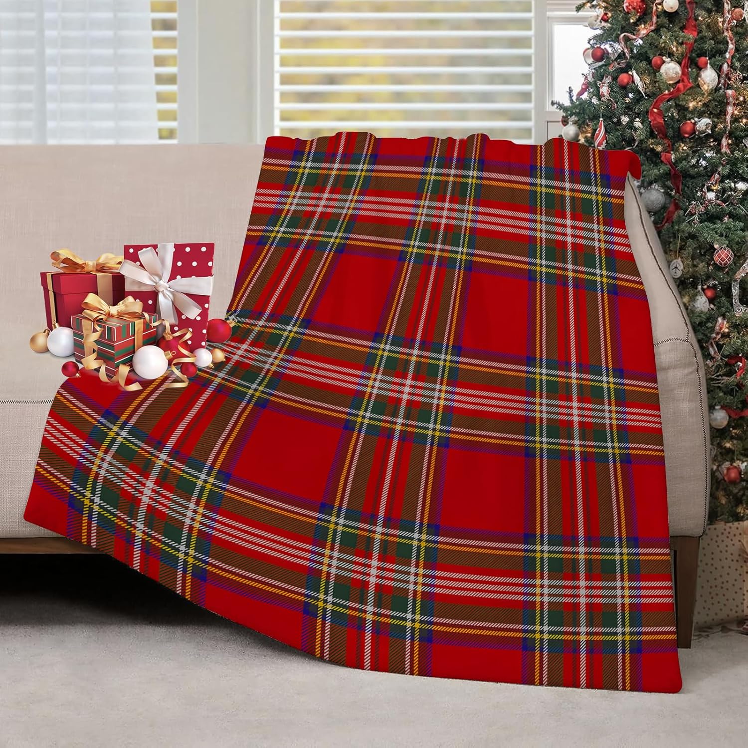 Christmas Throw Blanket - Couvertures à carreaux de noël, Tartan
