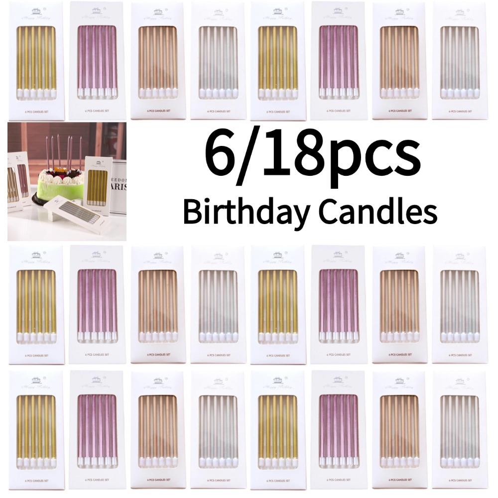 Holiday Candle Set - Bougies d'anniversaire en métal or argent,