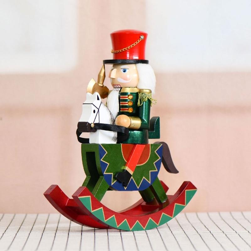Nutcracker Figurine - Figurine casse-noisette noël en bois, cheval