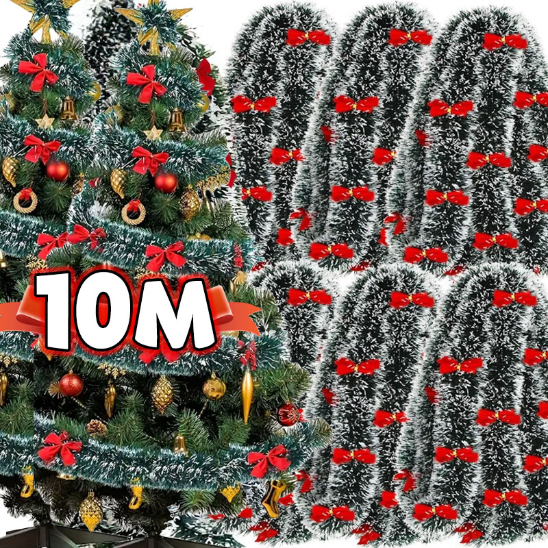 Tinsel Garland Decoration - Guirlande de ruban de canne verte