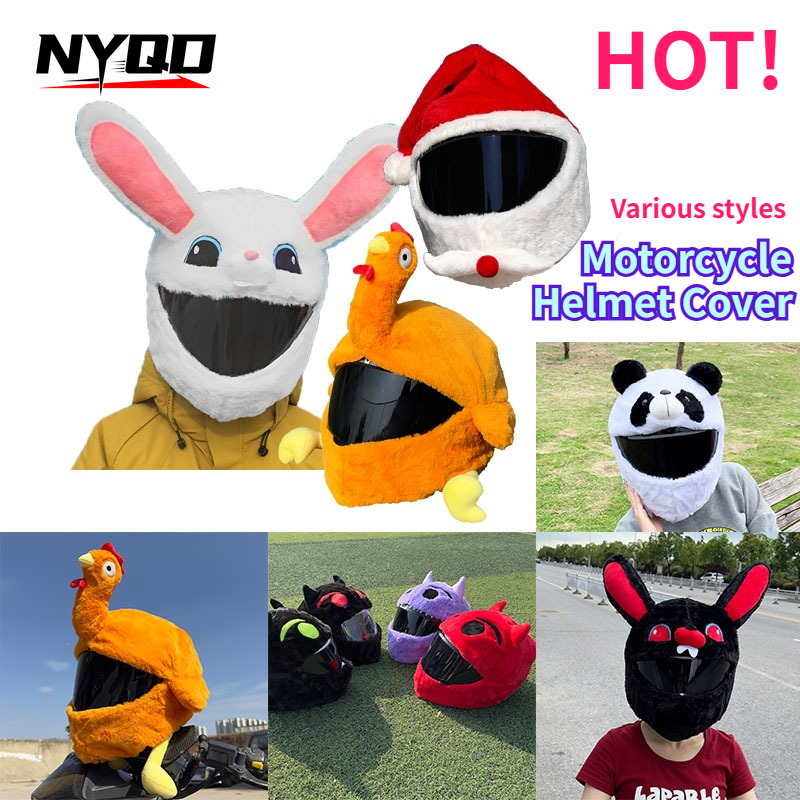 Santa Hat Plush - Housse de casque de moto en