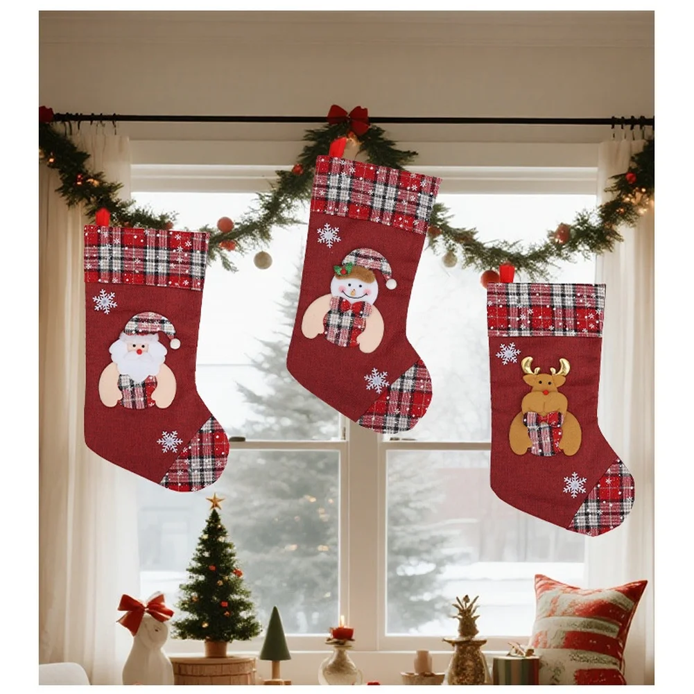 Christmas Stocking Hanging - 1 pièces bas de noël cadeau