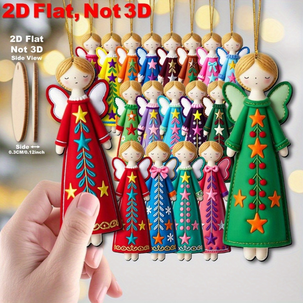 Star Tree Topper - 16 pièces d'ornements d'ange colorés -