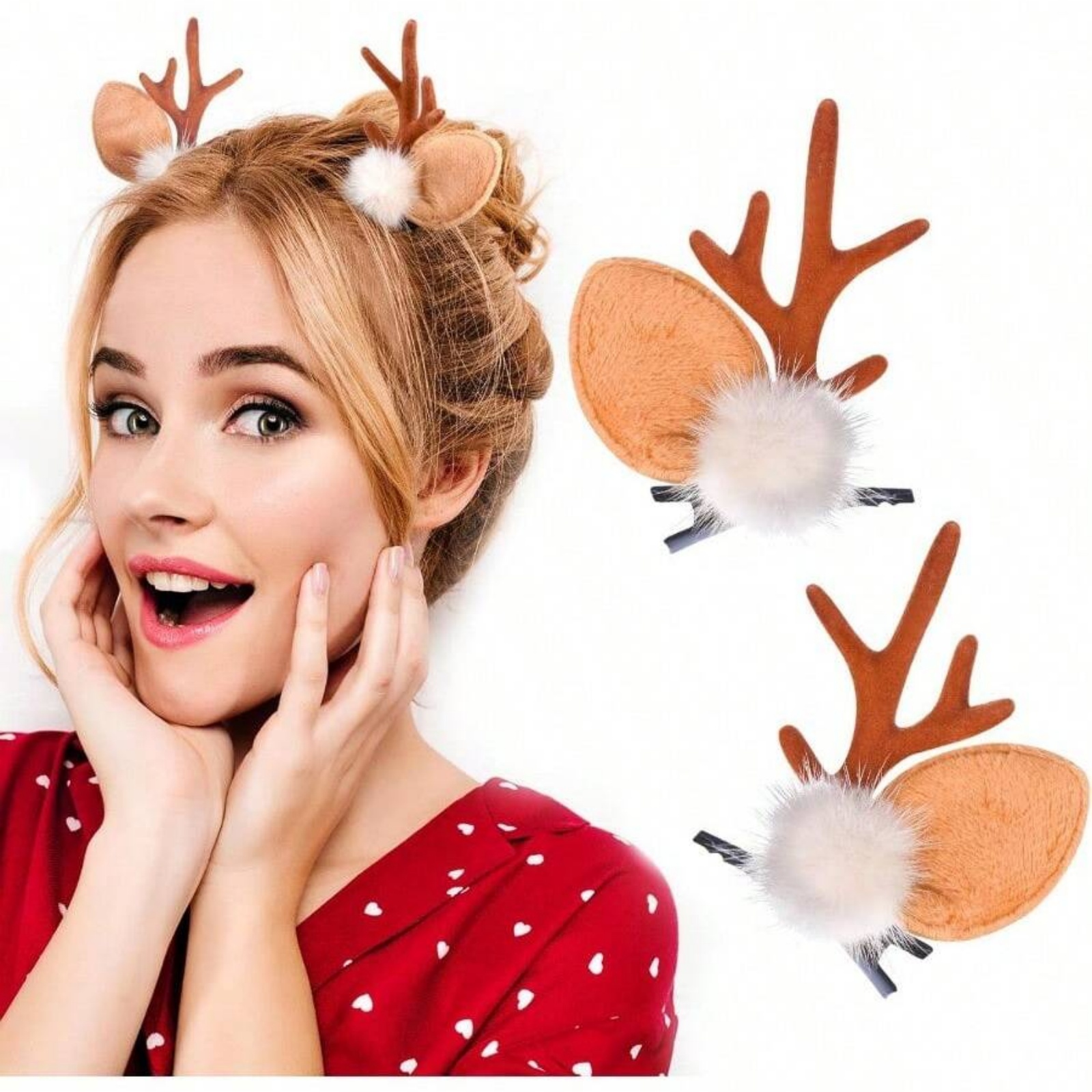 Reindeer Antlers Headband - Pinces à cheveux en bois de