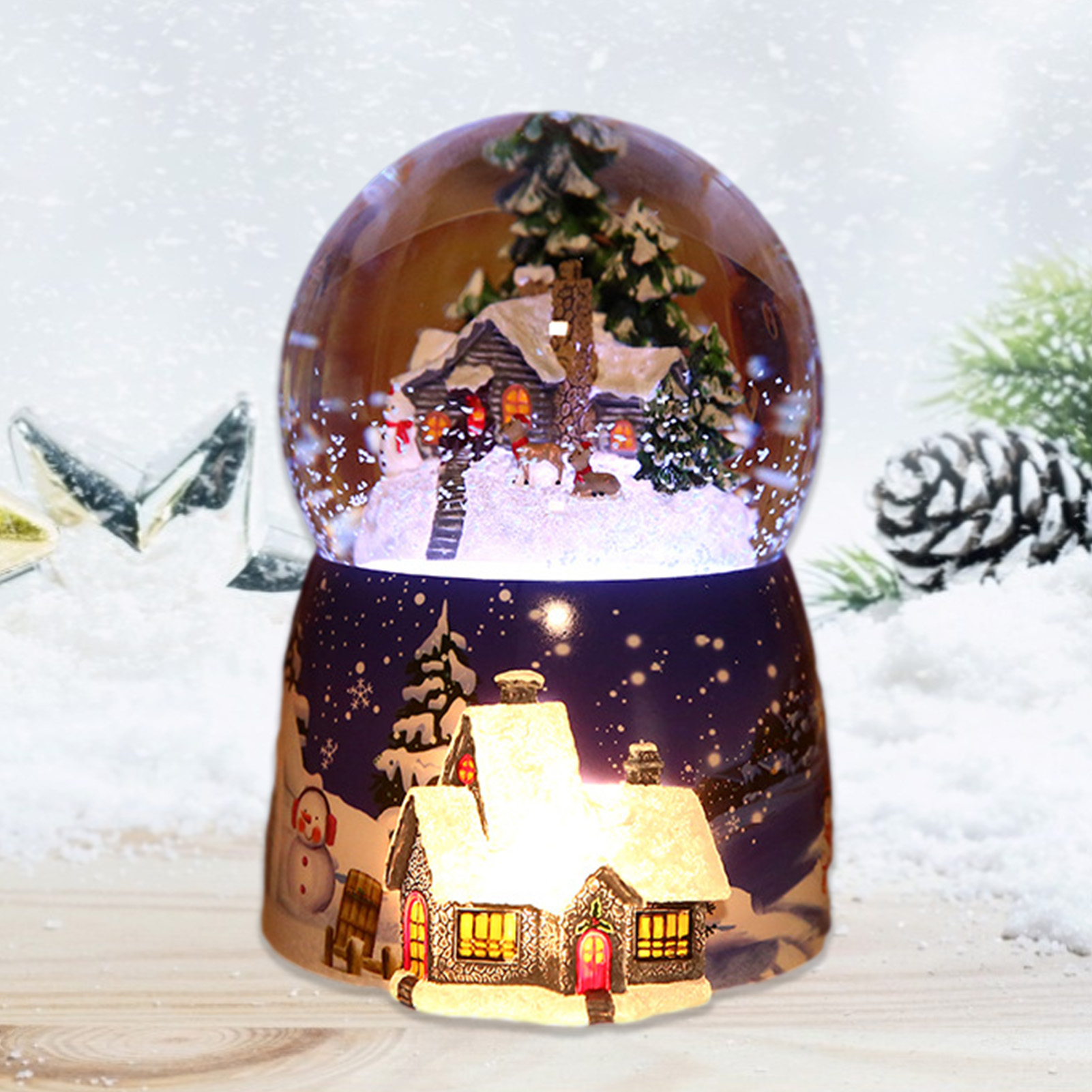 Boîte à musique en résine, bou - Snow Globe Musical avis et prix