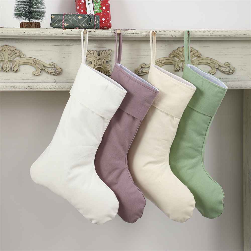 Bas de Noël en lin avec nom pe - Christmas Stocking Hanging avis et prix