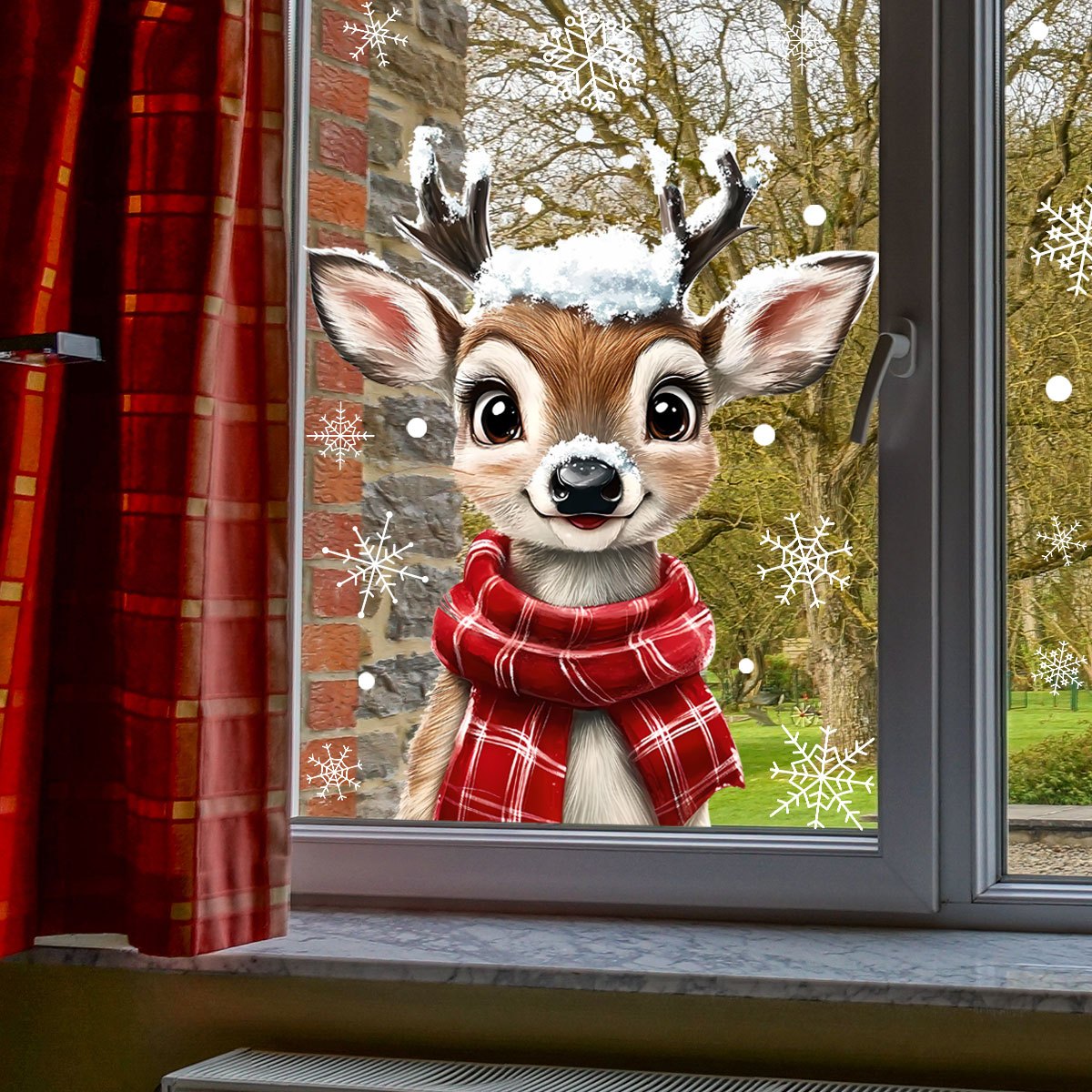 1pc écharpe de noël flocon de  - Snowflake Window Decal avis et prix