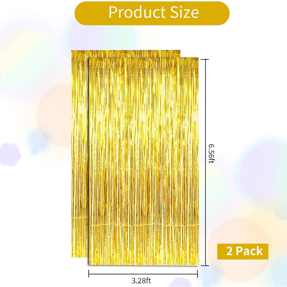 Lot de 2 rideaux de fond à fra - Tinsel Garland Decoration avis et prix