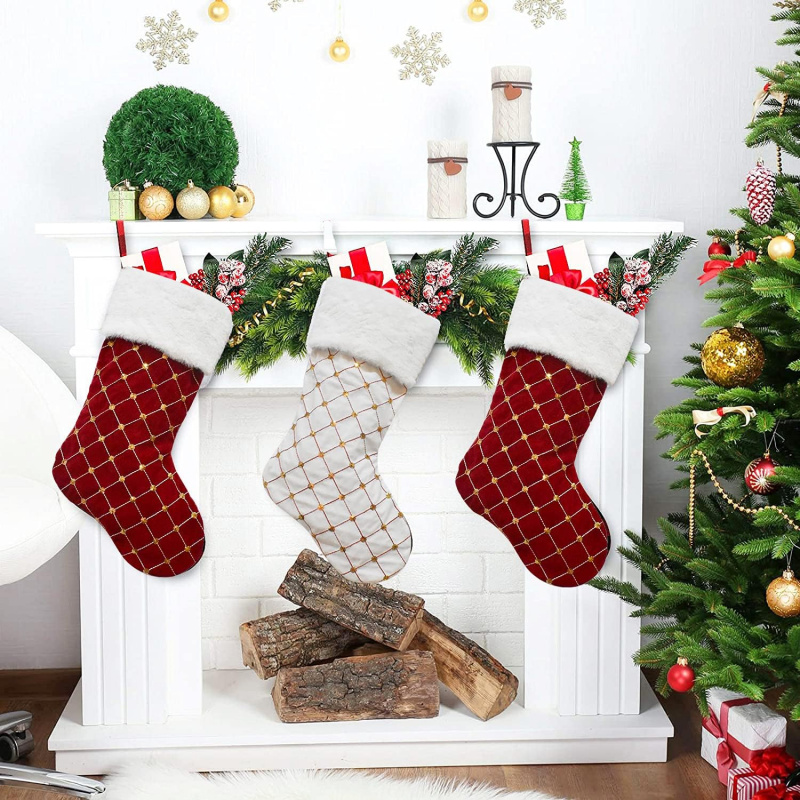 Bas de noël en fausse fourrure - Christmas Stocking Hanging avis et prix