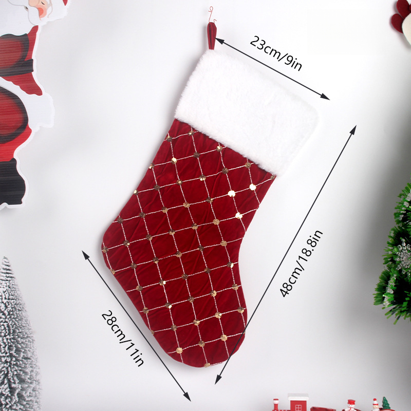 Bas de noël en fausse fourrure - Christmas Stocking Hanging avis et prix