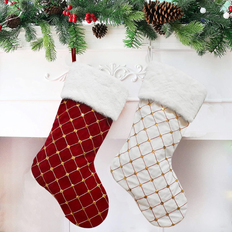 Bas de noël en fausse fourrure - Christmas Stocking Hanging avis et prix