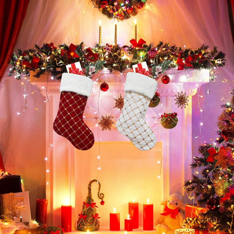 Bas de noël en fausse fourrure - Christmas Stocking Hanging avis et prix