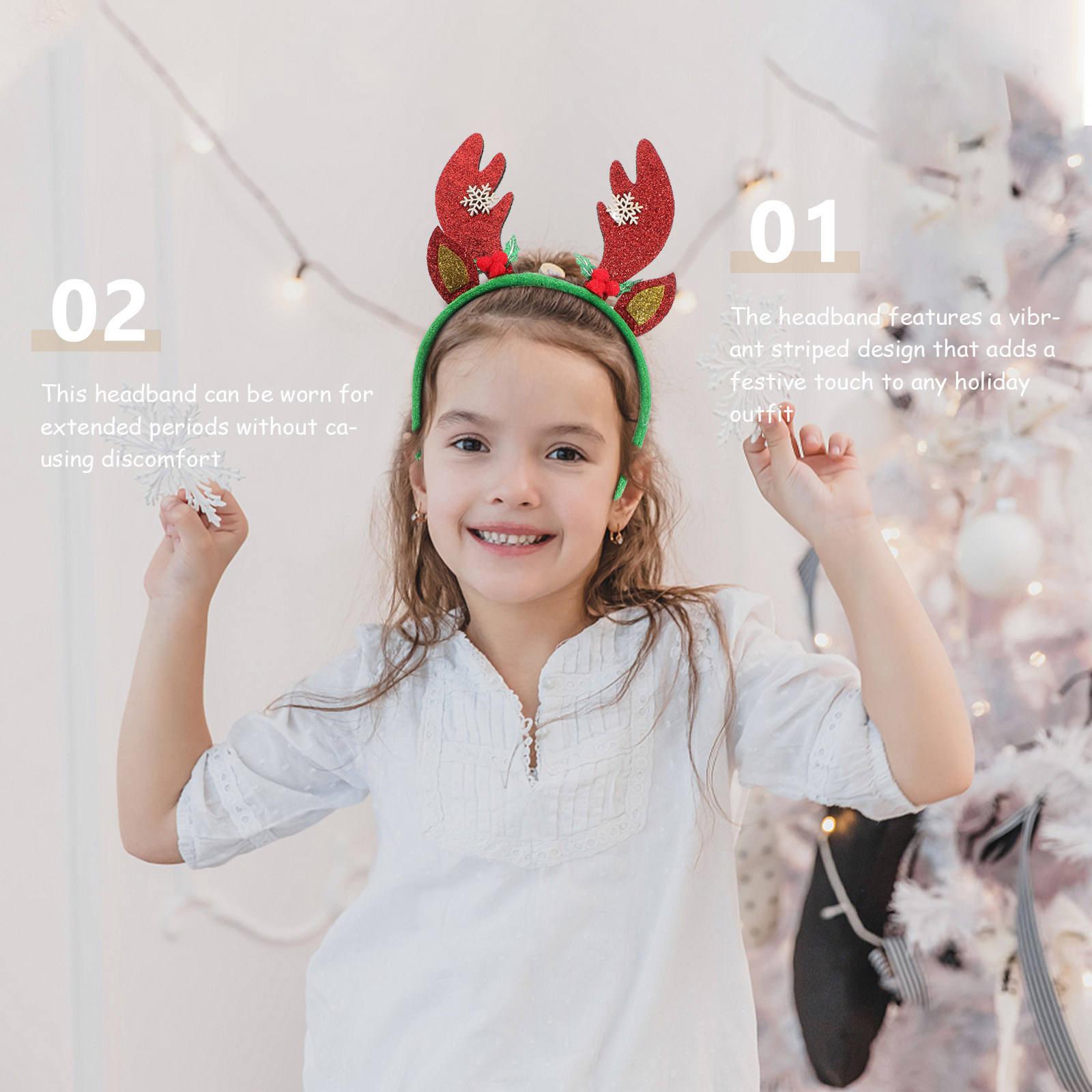 Serre-tête de Noël avec cornes - Reindeer Antlers Headband avis et prix