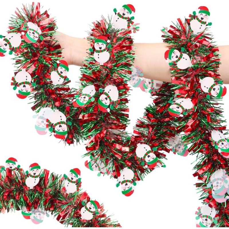 Guirlande de Noël rouge et ver - Tinsel Garland Decoration avis et prix