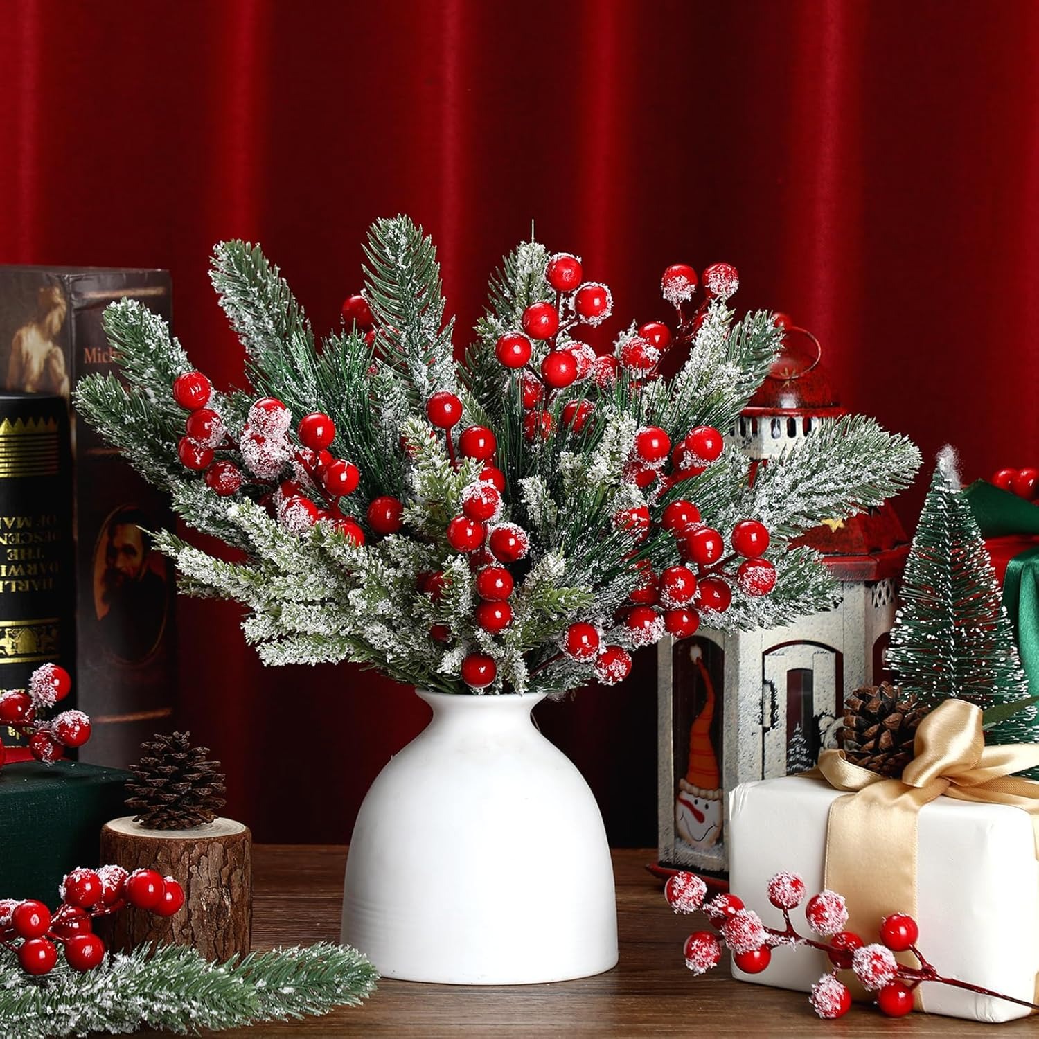 Branches de pin blanches de ne - Christmas Wreath Fake avis et prix