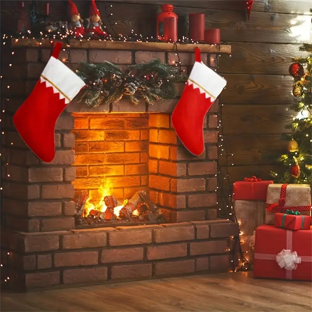 Bas de noël en feutre rouge, 1 - Christmas Stocking Hanging avis et prix
