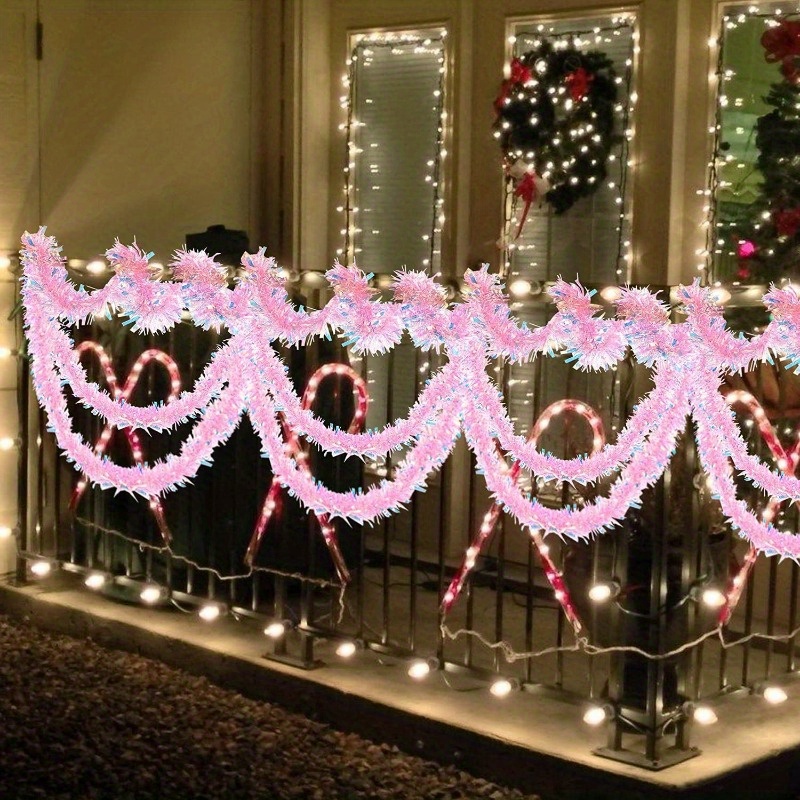 Guirlande de Noël rose de 13 p - Tinsel Garland Decoration avis et prix