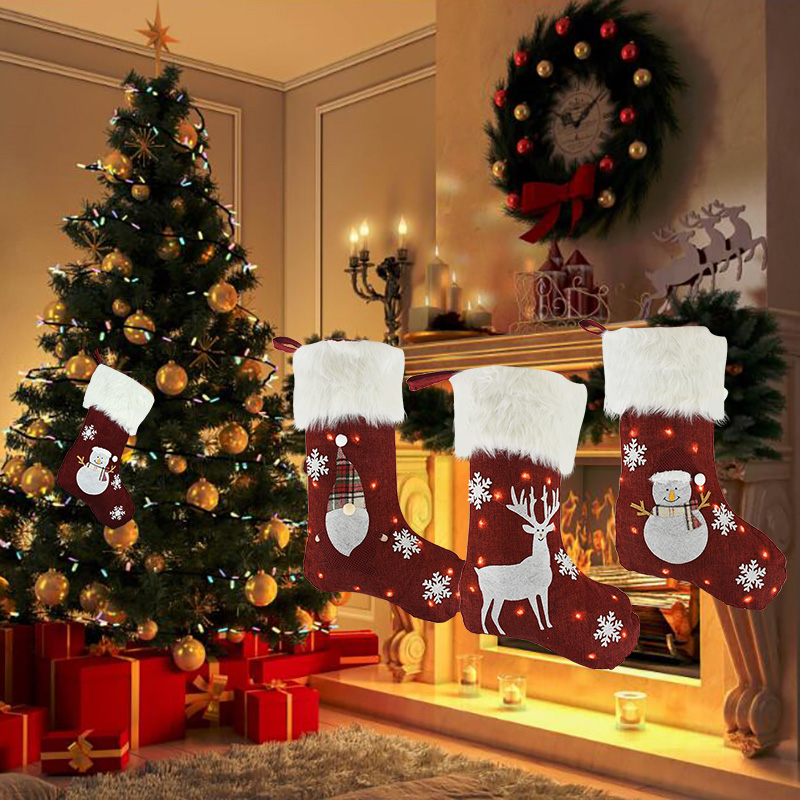 Chaussettes de noël avec lumiè - Christmas Stocking Hanging avis et prix