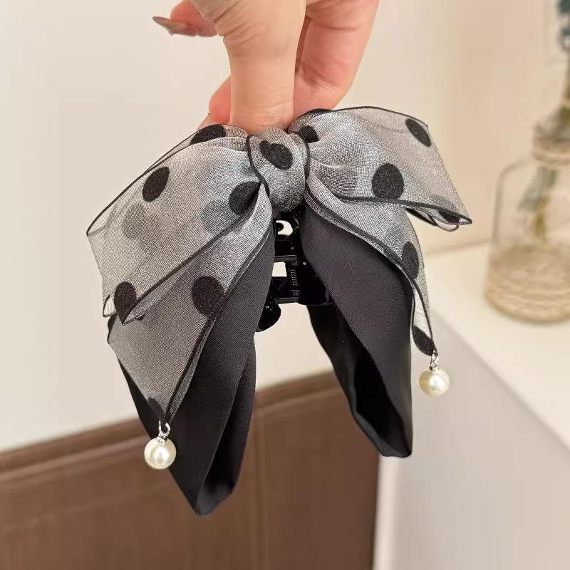 Élégante pince à cheveux grise - Ribbon Bow Gift avis et prix