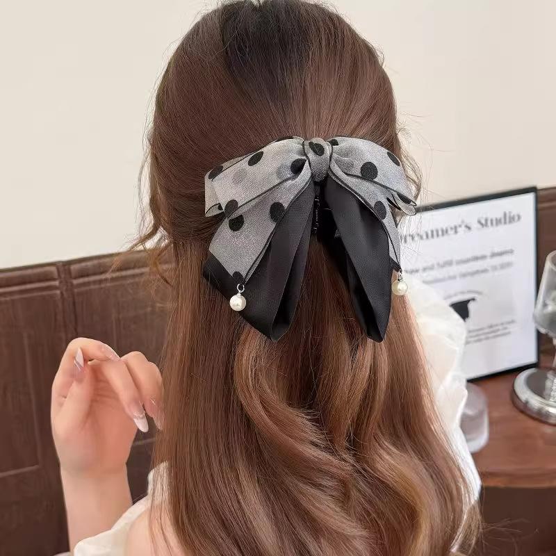 Élégante pince à cheveux grise - Ribbon Bow Gift avis et prix