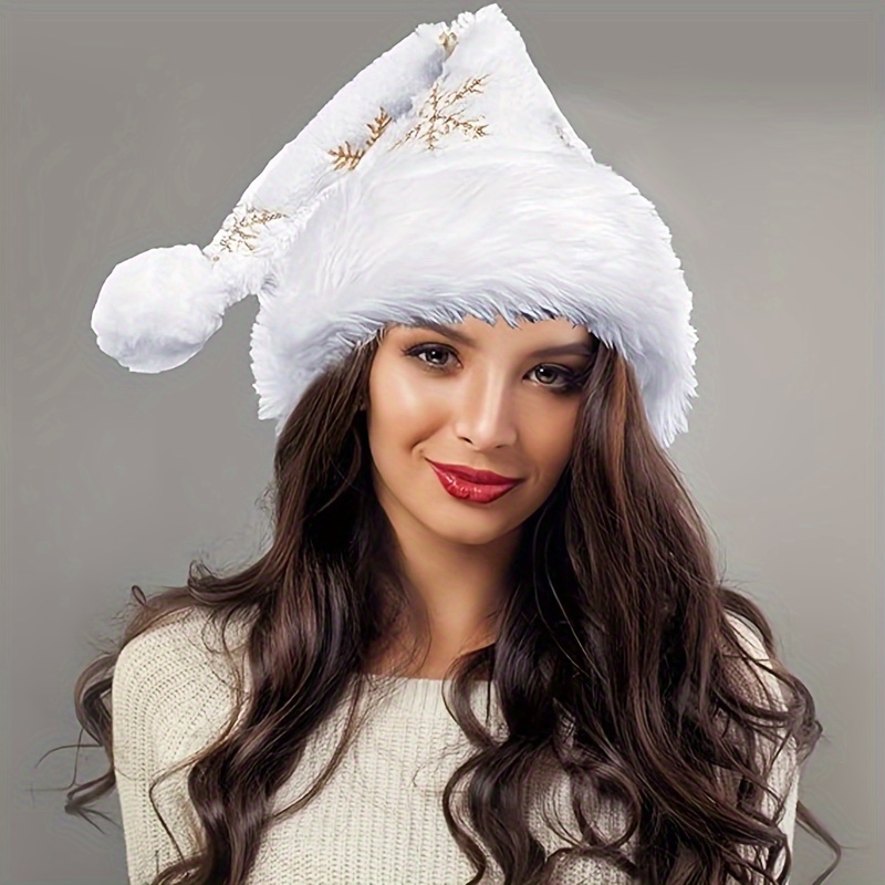 Chapeau de Père Noël blanc en  - Santa Hat Plush avis et prix