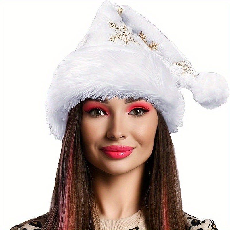 Chapeau de Père Noël blanc en  - Santa Hat Plush avis et prix