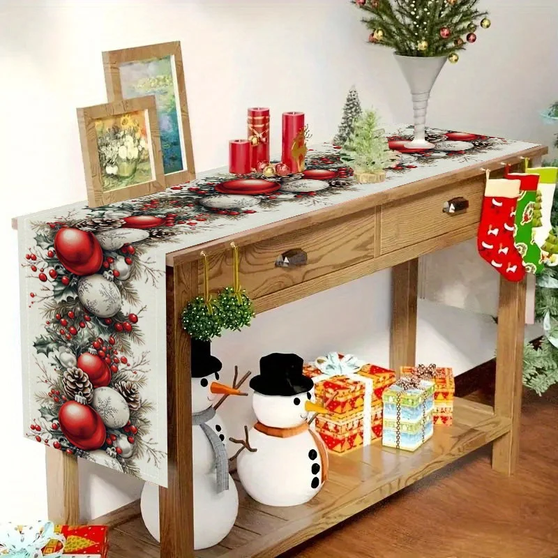 Boules de Noël Cône de pin Che - Christmas Table Runner avis et prix