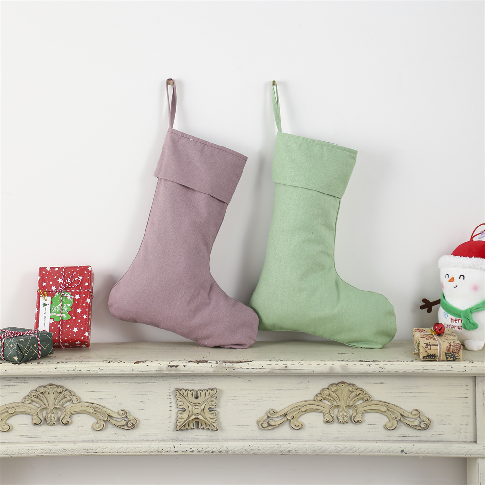 Chaussette de Noël en lin natu - Christmas Stocking Hanging avis et prix