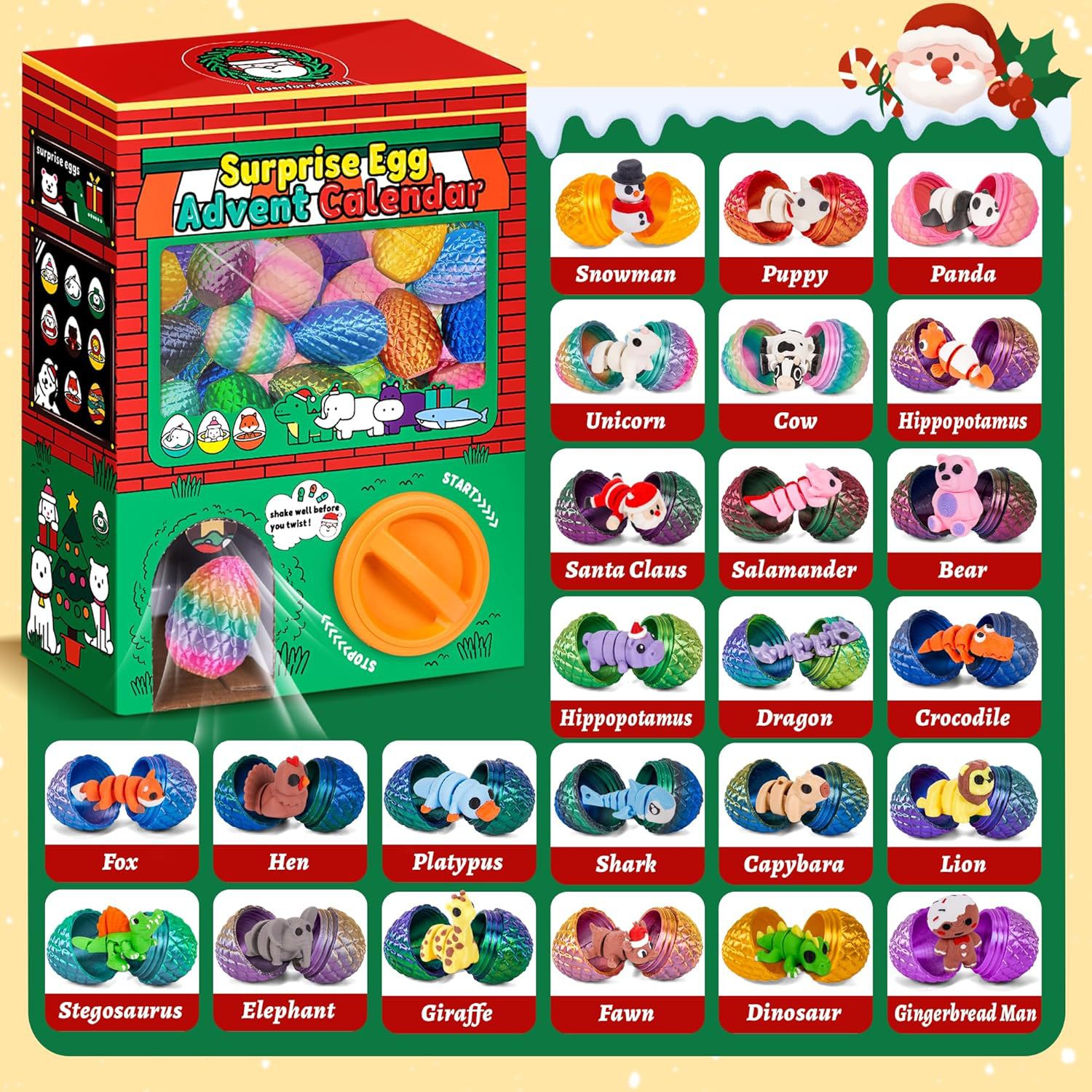 24 pièces d'œufs surprise impr - Advent Calendar Gift avis et prix